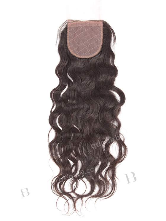 In Stock Brazilian Virgin Hair 16" Natural Straight Natural Color Silk Top Closure STC-237